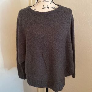 Lou & Grey Gray Arcrylic Wool Blend Pullover Sweater Casual Office Work Event